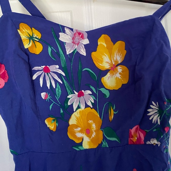 Blue Floral Cami Dress - Picture 3 of 3
